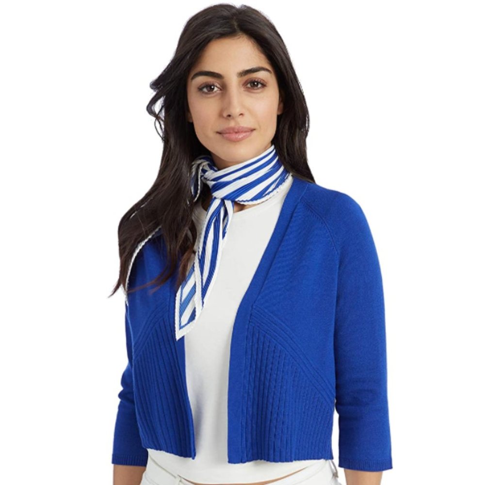 NWOT 89th & Madison Chevron Point Stripe Cardigan Shrug Medium